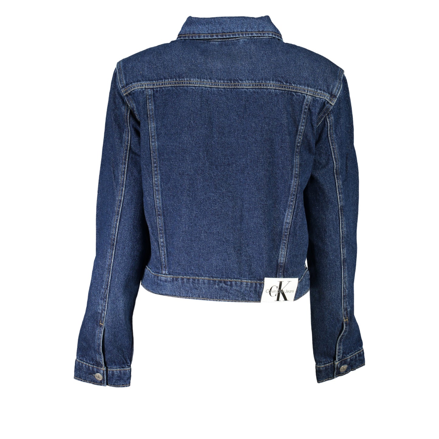 Calvin Klein Women's Blue Cropped 90s Denim Jacket