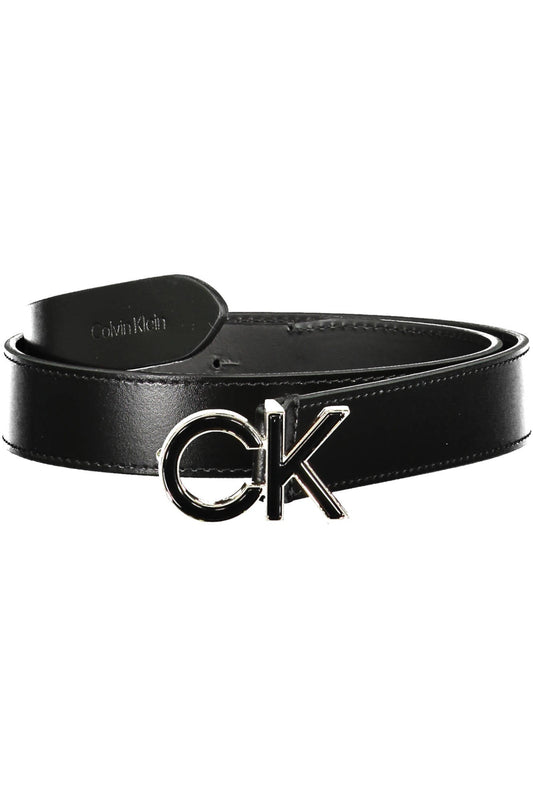 CALVIN KLEIN BLACK WOMEN'S LEATHER BELT