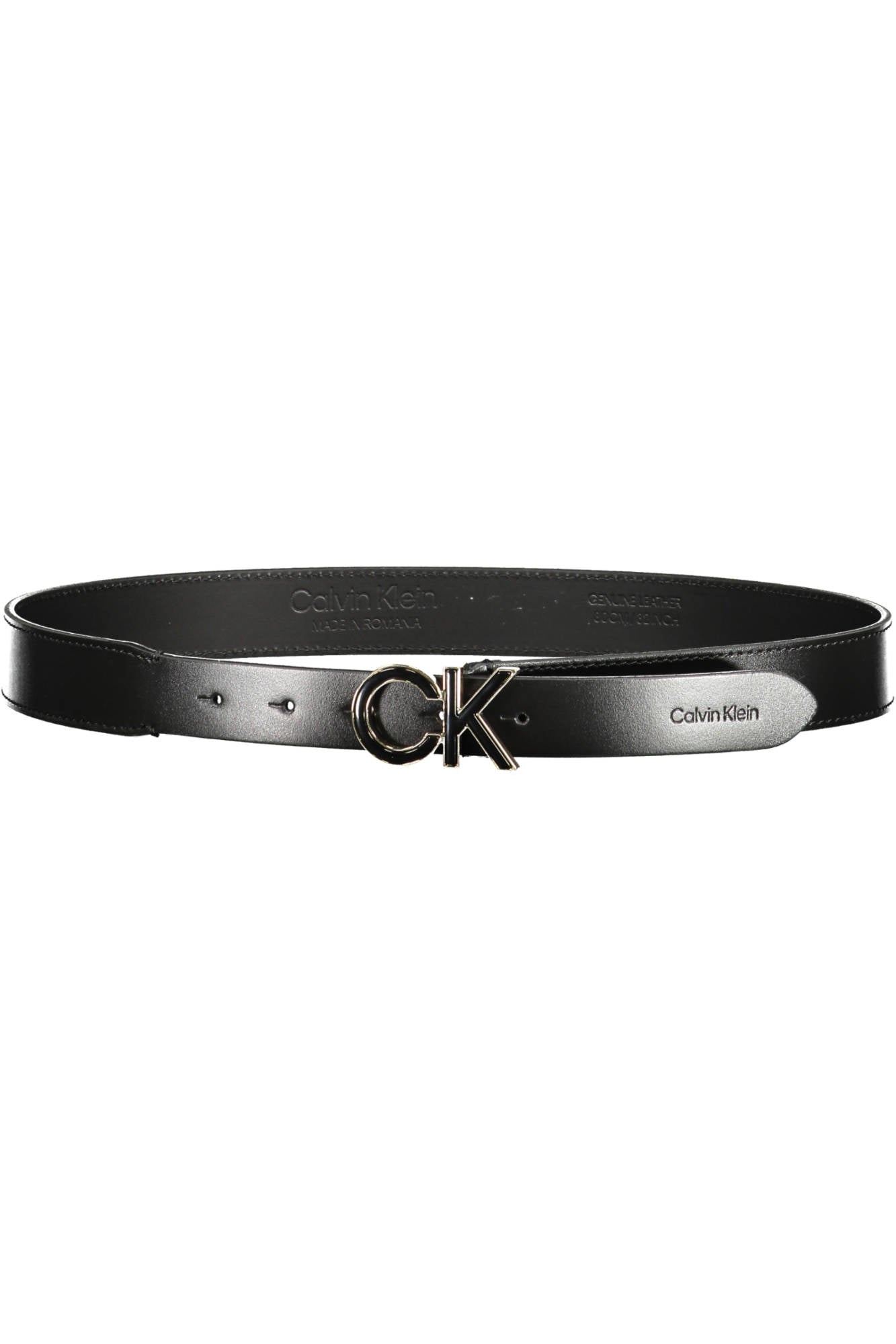 CALVIN KLEIN BLACK WOMEN'S LEATHER BELT