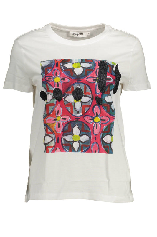 DESIGUAL WOMEN'S SHORT SLEEVE T-SHIRT WHITE