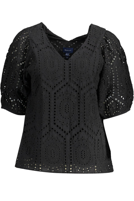 GANT WOMEN'S SHORT SLEEVE T-SHIRT BLACK