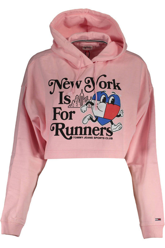 TOMMY HILFIGER PINK WOMEN'S SWEATSHIRT WITHOUT ZIP